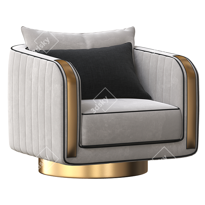 Elegant Swivel Armchair: Arcahorn 3D model image 1