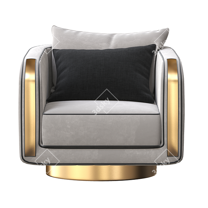 Elegant Swivel Armchair: Arcahorn 3D model image 2