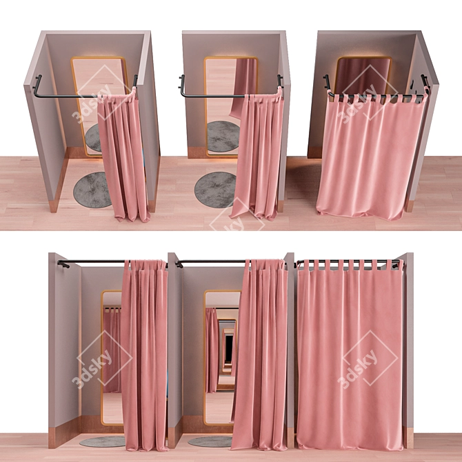 Versatile Color-Changeable Fitting Rooms 3D model image 3