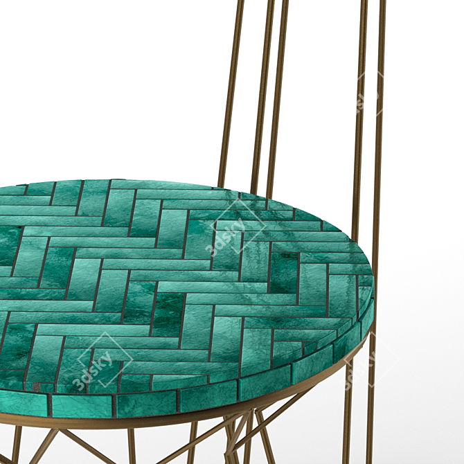 Brass-Legged Tiled Bar Tables 3D model image 3