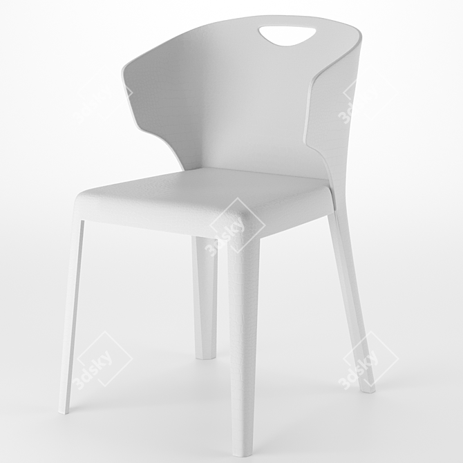 Sleek 3D Shark Chair 3D model image 3