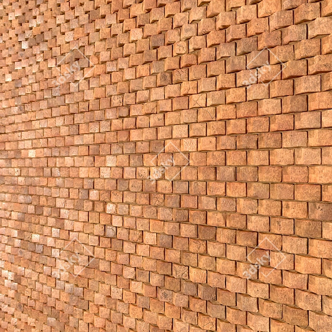 Seamless Lattice Brick PBR 3D model image 5