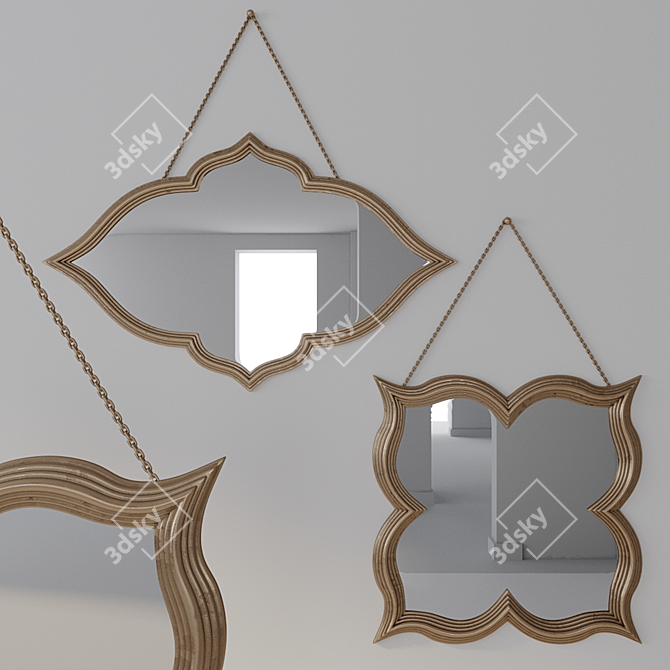 Elegant Henrietta Mirrors Set 3D model image 2