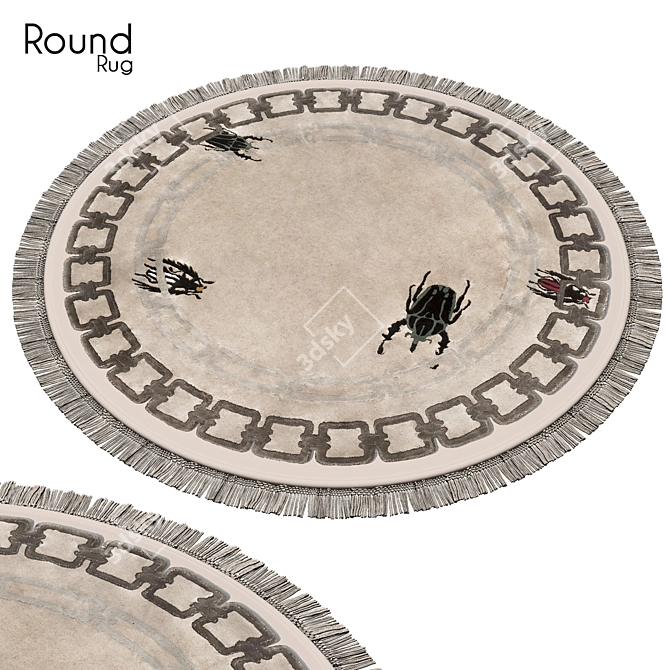 52" Round Rug: Stylish and Durable 3D model image 1