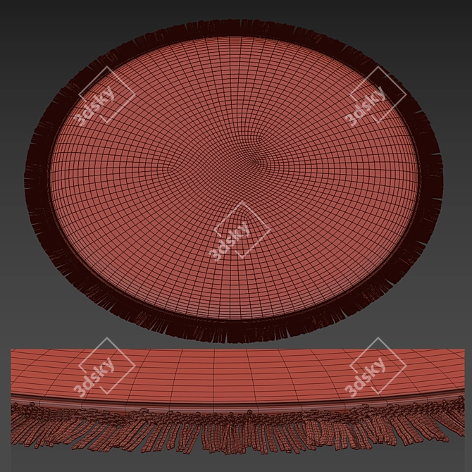 52" Round Rug: Stylish and Durable 3D model image 2