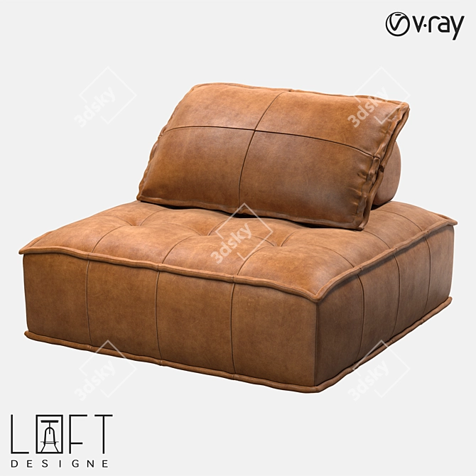 Modern Leather Sofa - LoftDesigne 3D model image 1