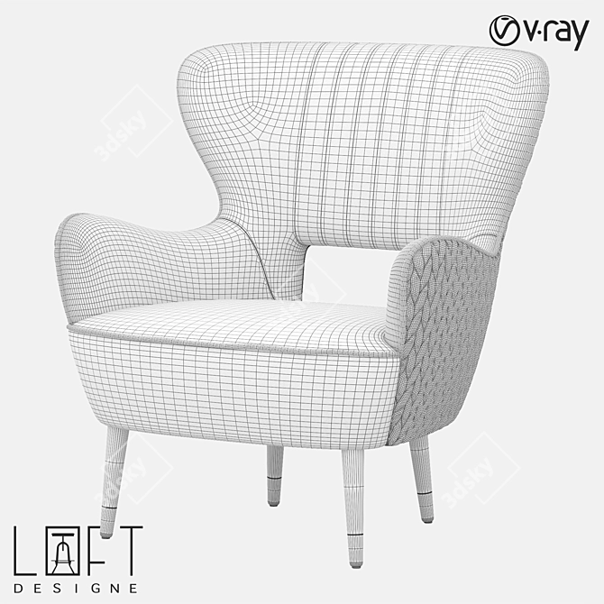 Modern Armchair in LoftDesigne 3767 3D model image 2