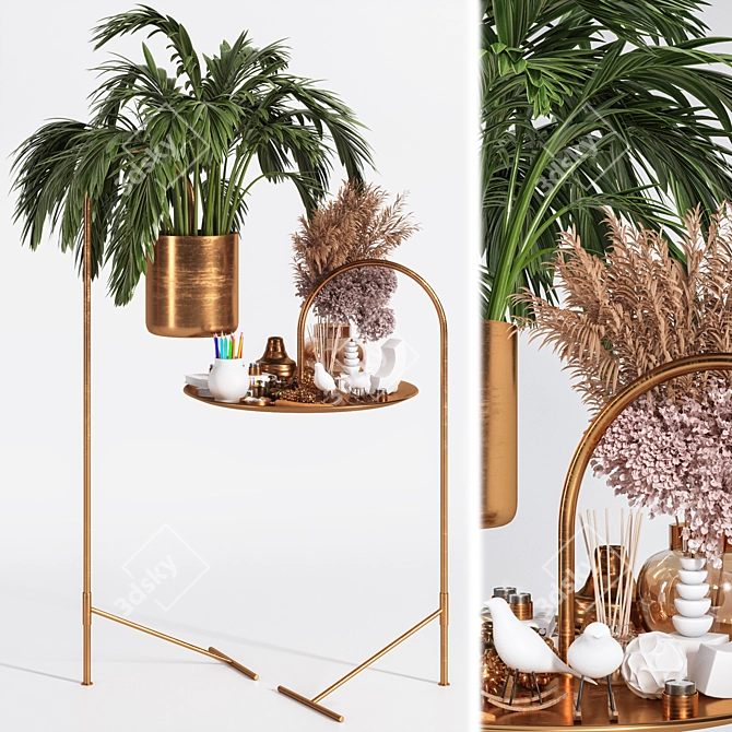 Elegant Ornamental Decor Set 3D model image 1