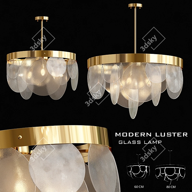 Frozen Glass Modern Chandelier 3D model image 2