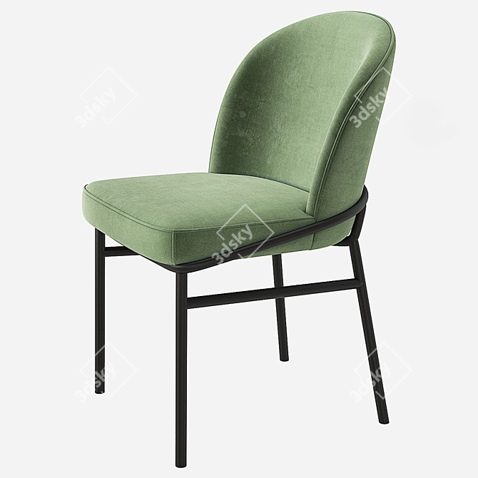 Elegant Eichholtz Willis Velvet Dining Chair 3D model image 1