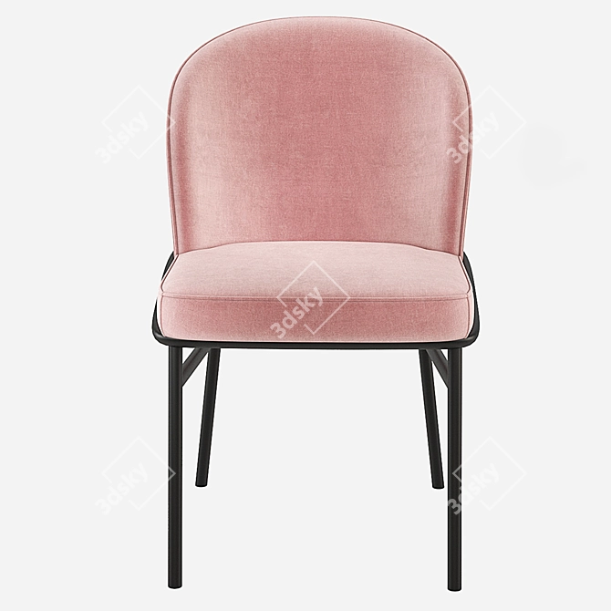 Elegant Eichholtz Willis Velvet Dining Chair 3D model image 2