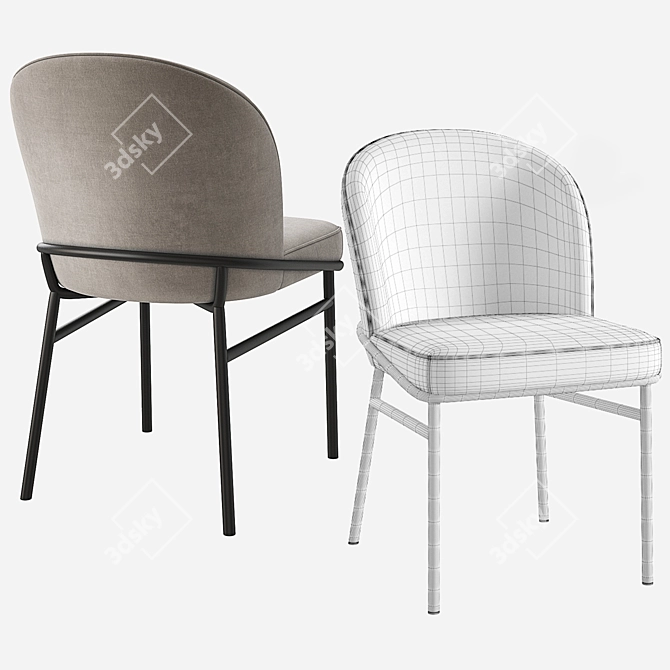 Elegant Eichholtz Willis Velvet Dining Chair 3D model image 5