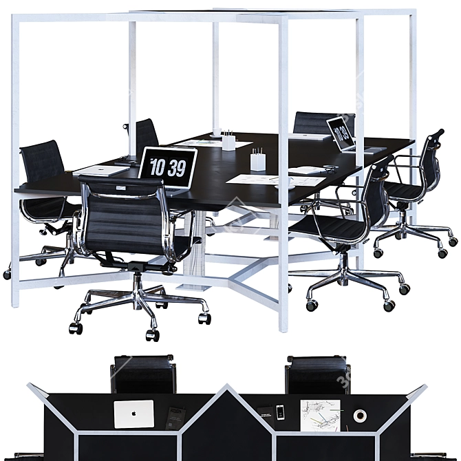 Optimized High Detail Office Set 3D model image 1