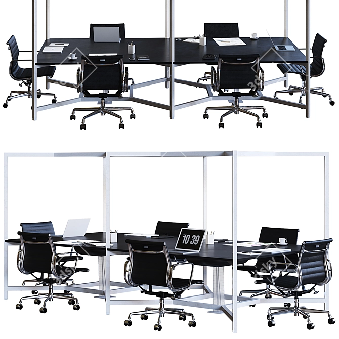 Optimized High Detail Office Set 3D model image 2