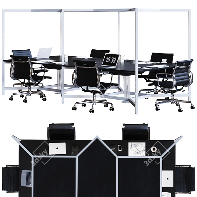 Optimized High Detail Office Set 3D model image 3