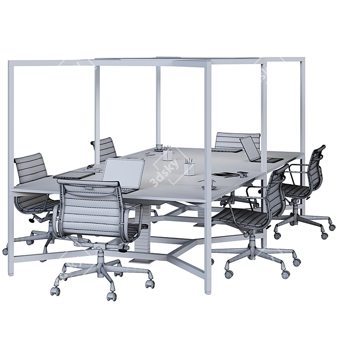 Optimized High Detail Office Set 3D model image 5