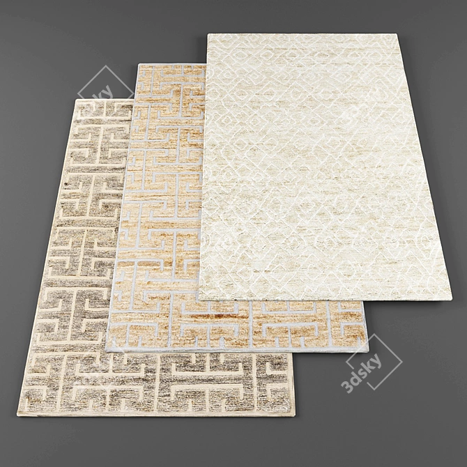 High Res Rugs Set: 5 Textures 3D model image 1