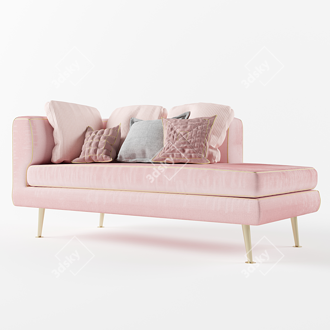Pink Diwan Sofa 3D model image 1