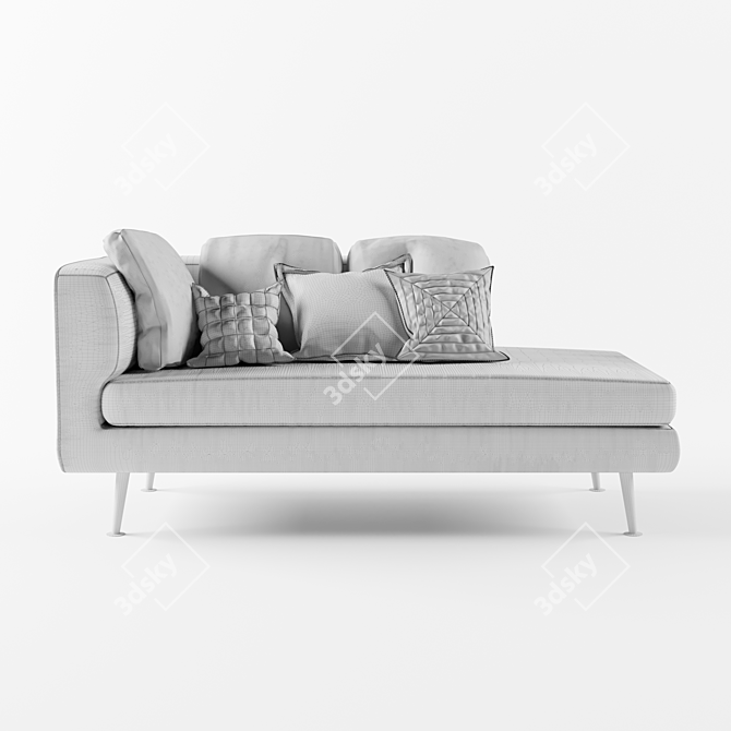 Pink Diwan Sofa 3D model image 3