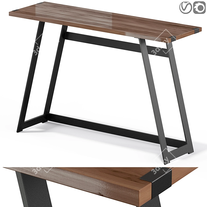 Anastasia Industrial Loft Console 3D model image 1