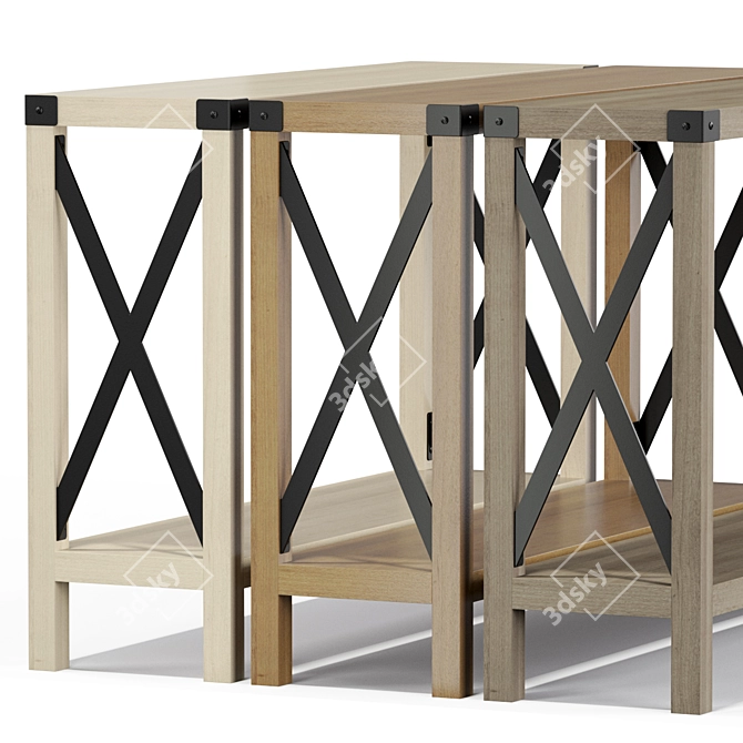 Sleek Sedalia Farmhouse Table 3D model image 4