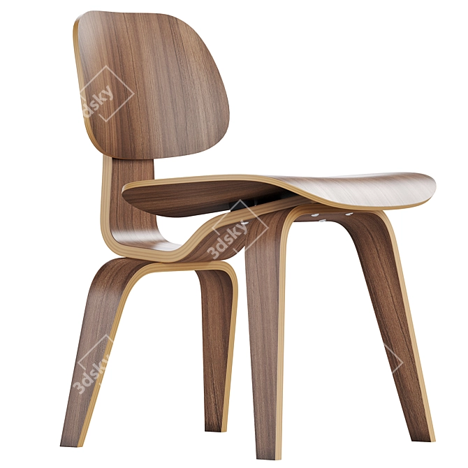 Modern Scandinavian Design: Vitra Plywood Dining Chair (DCW) 3D model image 1