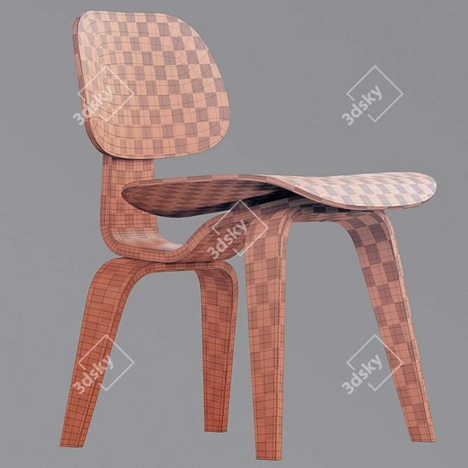 Modern Scandinavian Design: Vitra Plywood Dining Chair (DCW) 3D model image 5