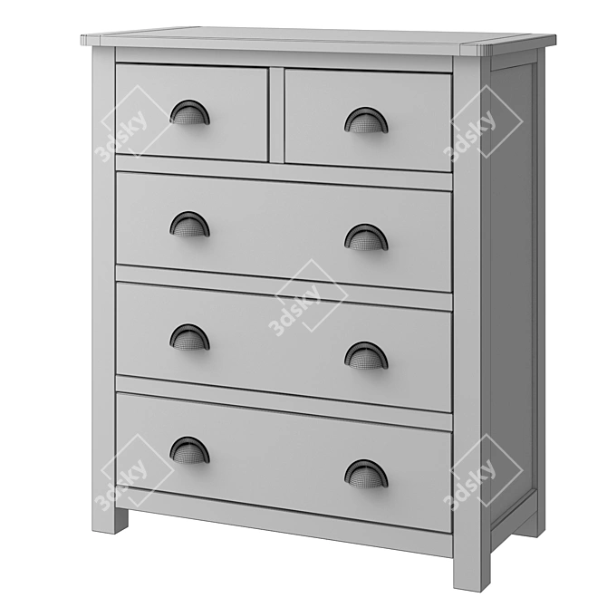 Jules Verne 5 Drawer Chest 3D model image 3