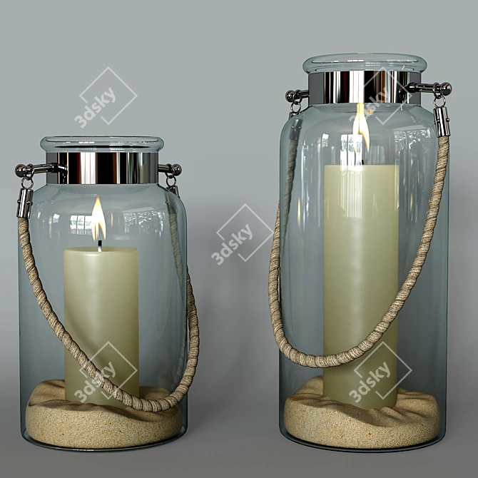 Elegant Jar Candle 3D model image 2