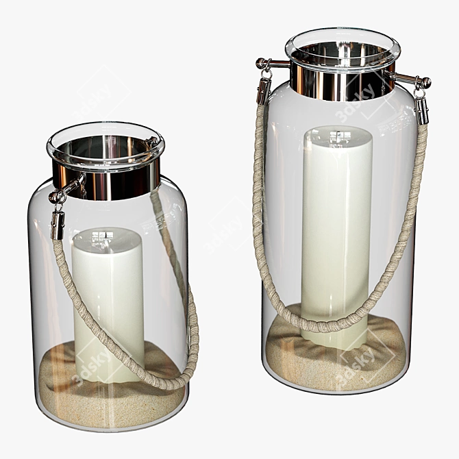 Elegant Jar Candle 3D model image 3