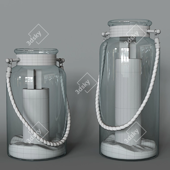 Elegant Jar Candle 3D model image 4