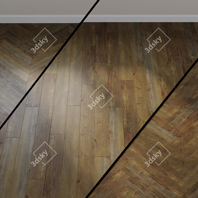 Ter Hurne Oak Cambridge: Dark Brown Vinyl Flooring 3D model image 1