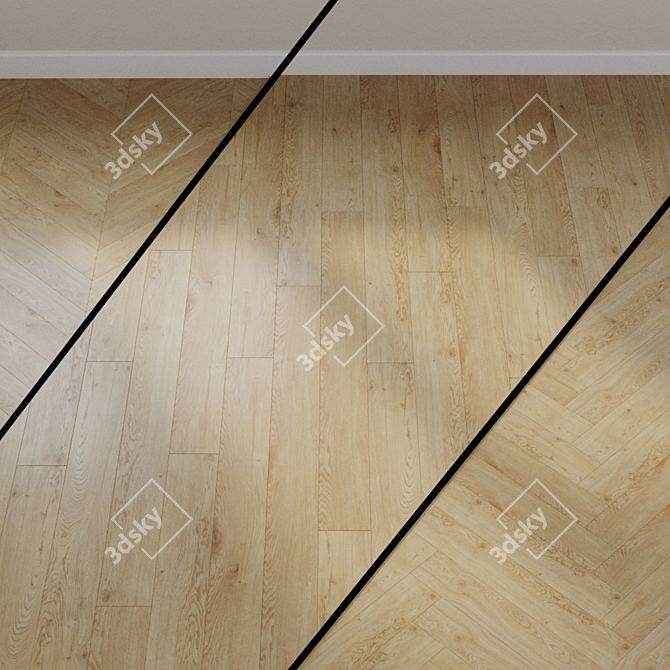 Dublin Oak Brown Vinyl Flooring 3D model image 1