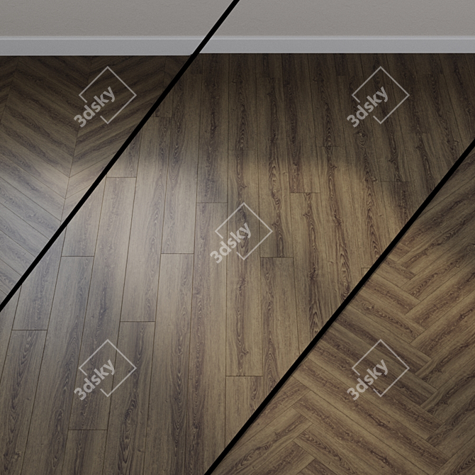 Brown Bogota Oak Vinyl Flooring 3D model image 1