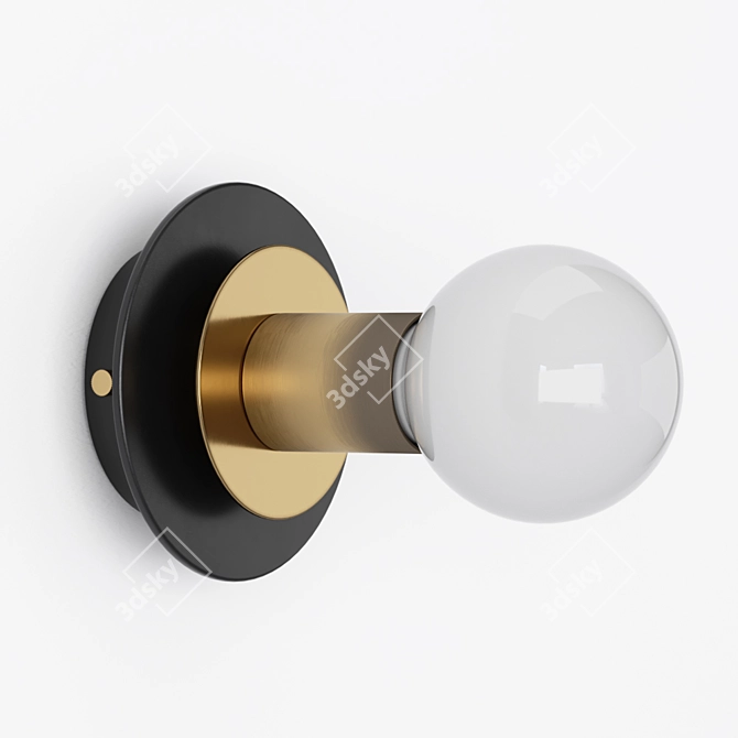 Aureole Brass Wall Sconce: Elegant Illuminated Statement 3D model image 3