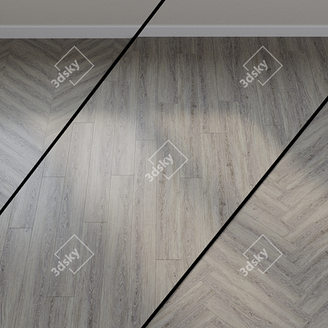 Tallinn Oak Gray Vinyl Flooring 3D model image 1