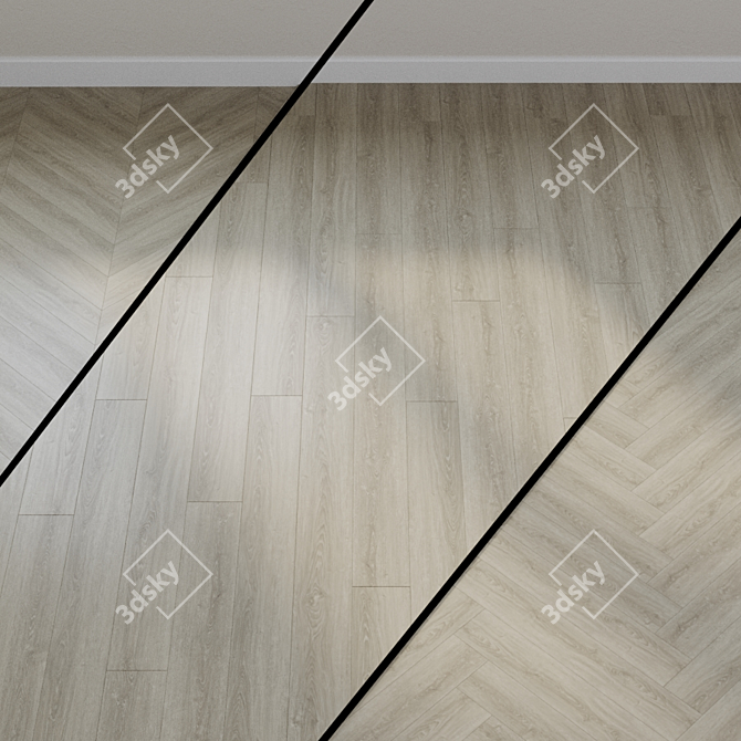 Gray Oak Vinyl Flooring - Ter Hurne Vilnius 3D model image 1