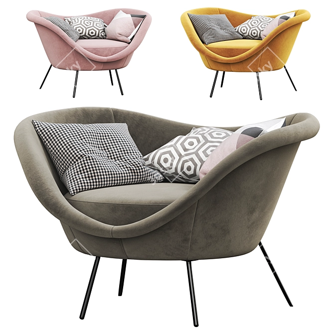 Molteni Modern Armchair 3D model image 1