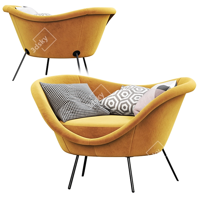 Molteni Modern Armchair 3D model image 3