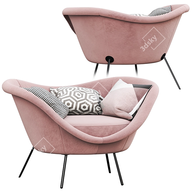 Molteni Modern Armchair 3D model image 4