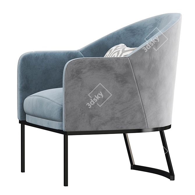 Sleek Gray Ivory Armchair 3D model image 3