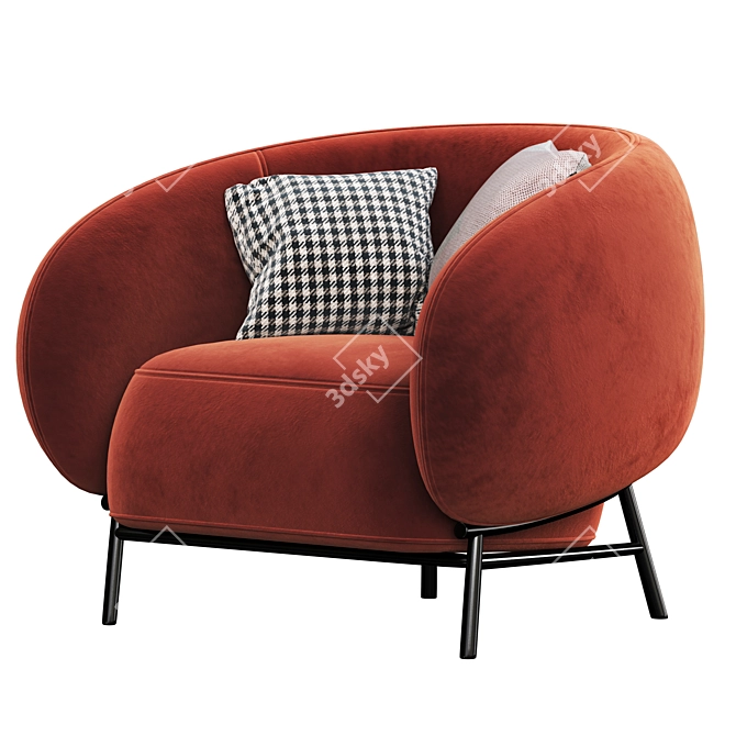 Cider Edition Curl Armchair: Chic and Comfy 3D model image 1