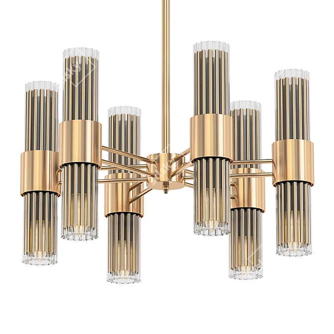 Title: Glass Stripes Belt Chandelier 3D model image 1