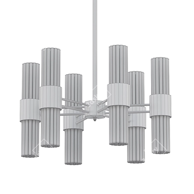 Title: Glass Stripes Belt Chandelier 3D model image 2