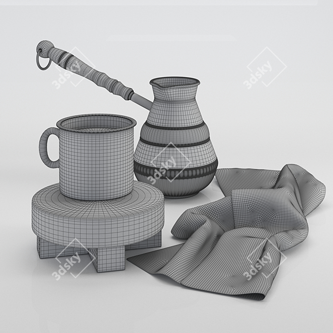 Elegant Espresso Coffee Set 3D model image 3