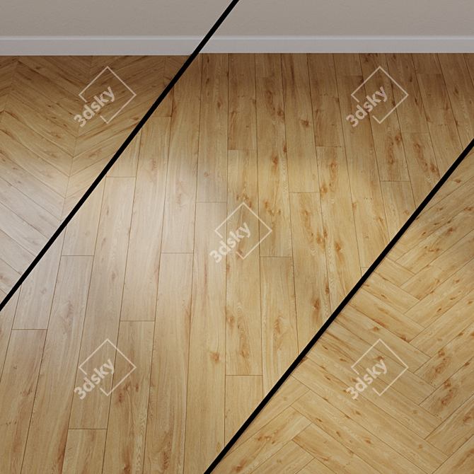 York Oak Brown Vinyl Flooring 3D model image 1