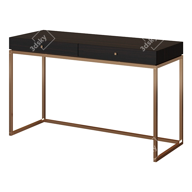 Modern Oak and Copper Dressing Table 3D model image 1