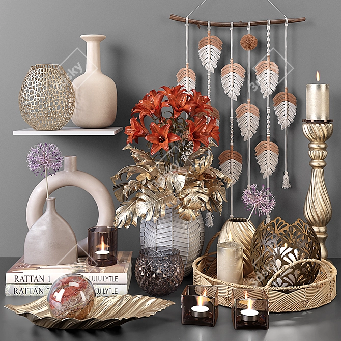 Elegant Decor Set 3D model image 1