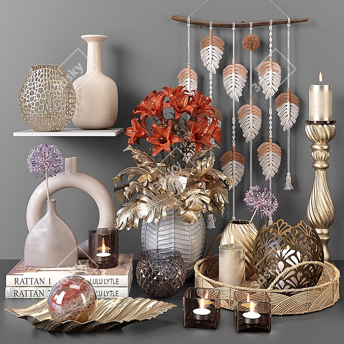 Elegant Decor Set 3D model image 6