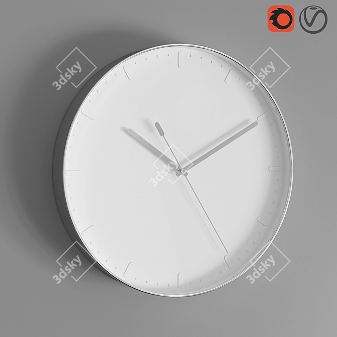 Minimalist Wall Clock - Mallhoppa Collection 3D model image 1